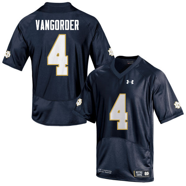 Men's NCAA Notre Dame Fighting Irish #4 Montgomery VanGorder Stitched College Under Armour Authentic Navy Blue Football Jersey NH10B14ML